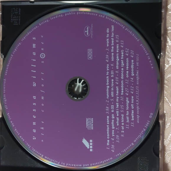 Vanessa Williams The Comfort Zone CD - Picture 4 of 6